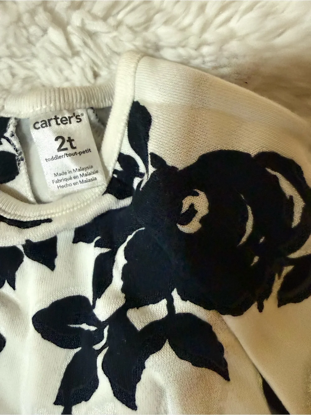 Carter's Black and White Floral Tutu Legging Set